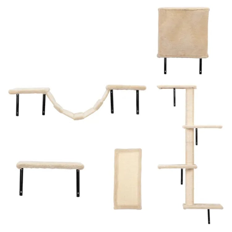 5 Pcs Wall Mounted Cat Climber Floating Set
