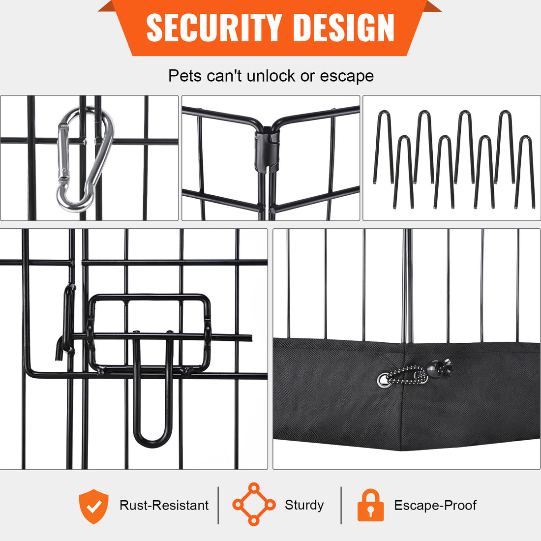 Dog Playpen 8 Panels Foldable