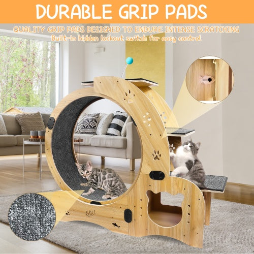 6-in-1 Wooden Cat Exercise Wheel