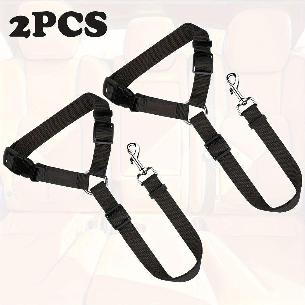 2-Pack Dog & Cat Safety Seat Belt Straps