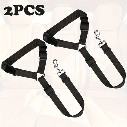 2-Pack Dog & Cat Safety Seat Belt Straps