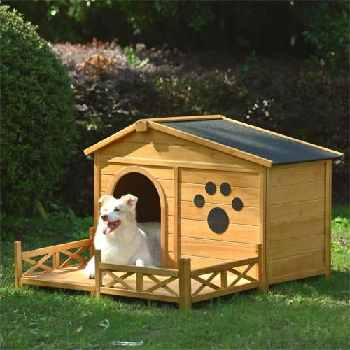 Wooden Dog House Outdoor With Porch
