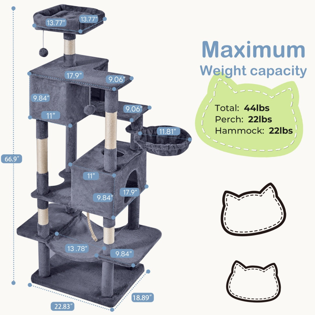 Cat Condo Tower with Hammock