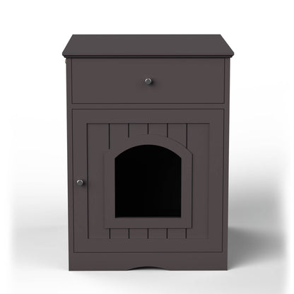 Wooden Indoor Cat House With Drawer