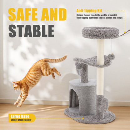 Cat Tree Scratching Post with Curved Bed