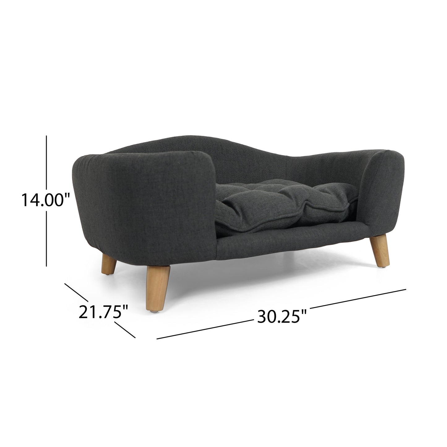 Tufted Cushion Dog Bed with Birch Legs