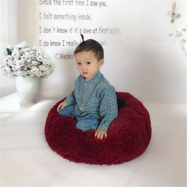 Round Plush Donut Pet Bed