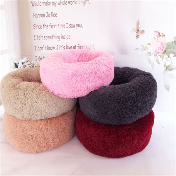 Round Plush Donut Pet Bed