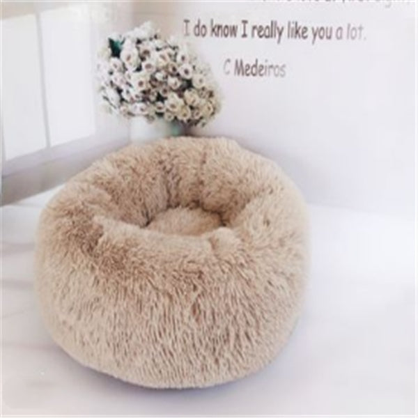 Round Plush Donut Pet Bed
