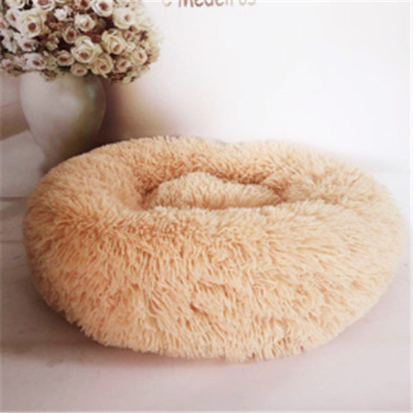 Round Plush Donut Pet Bed