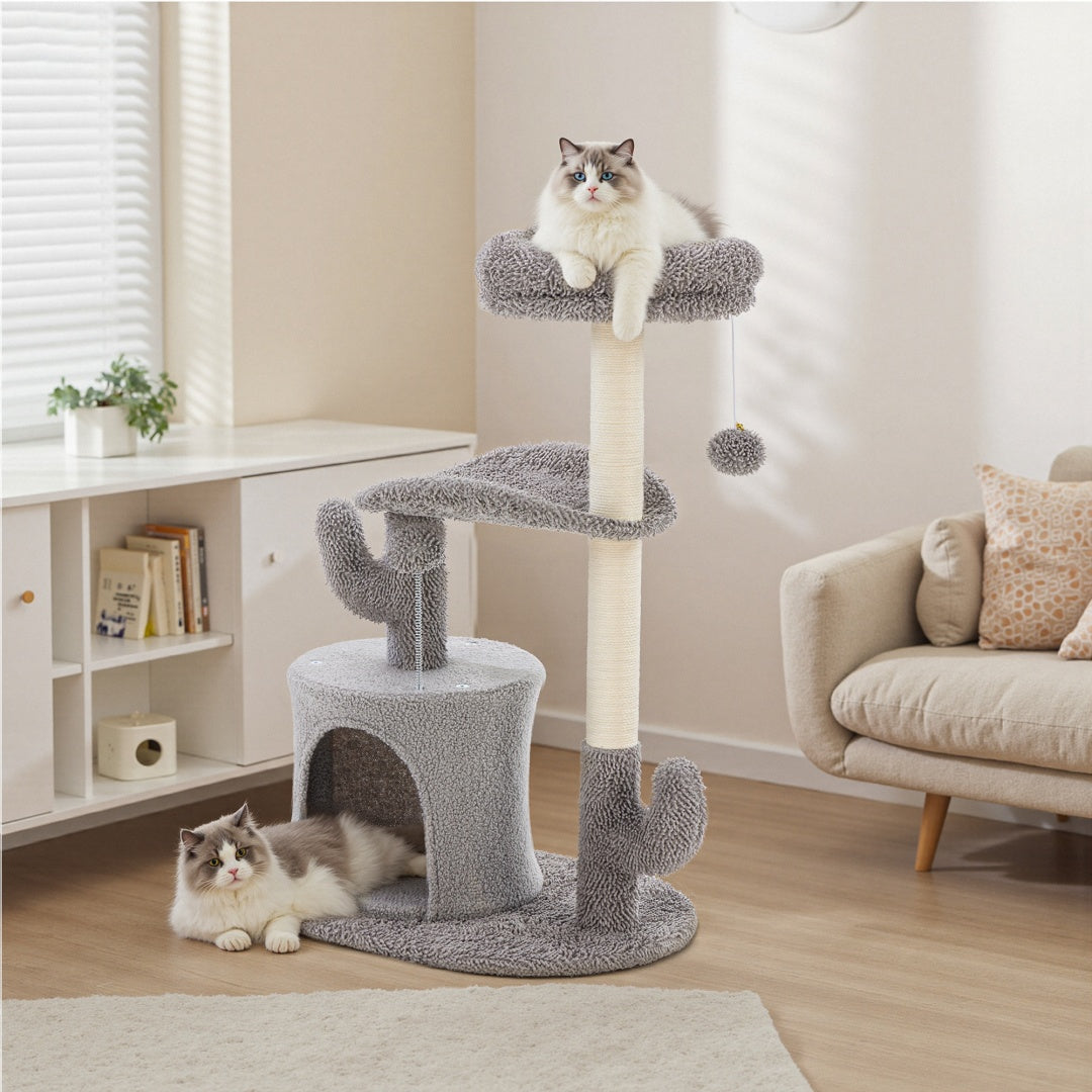 Cat Tree Scratching Post with Curved Bed