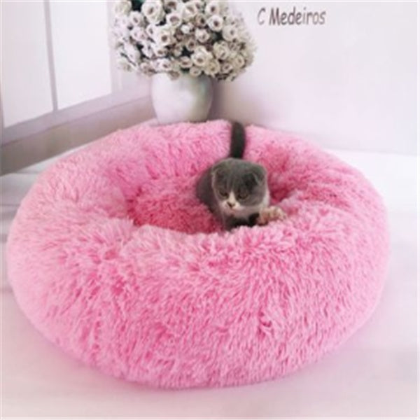 Round Plush Donut Pet Bed