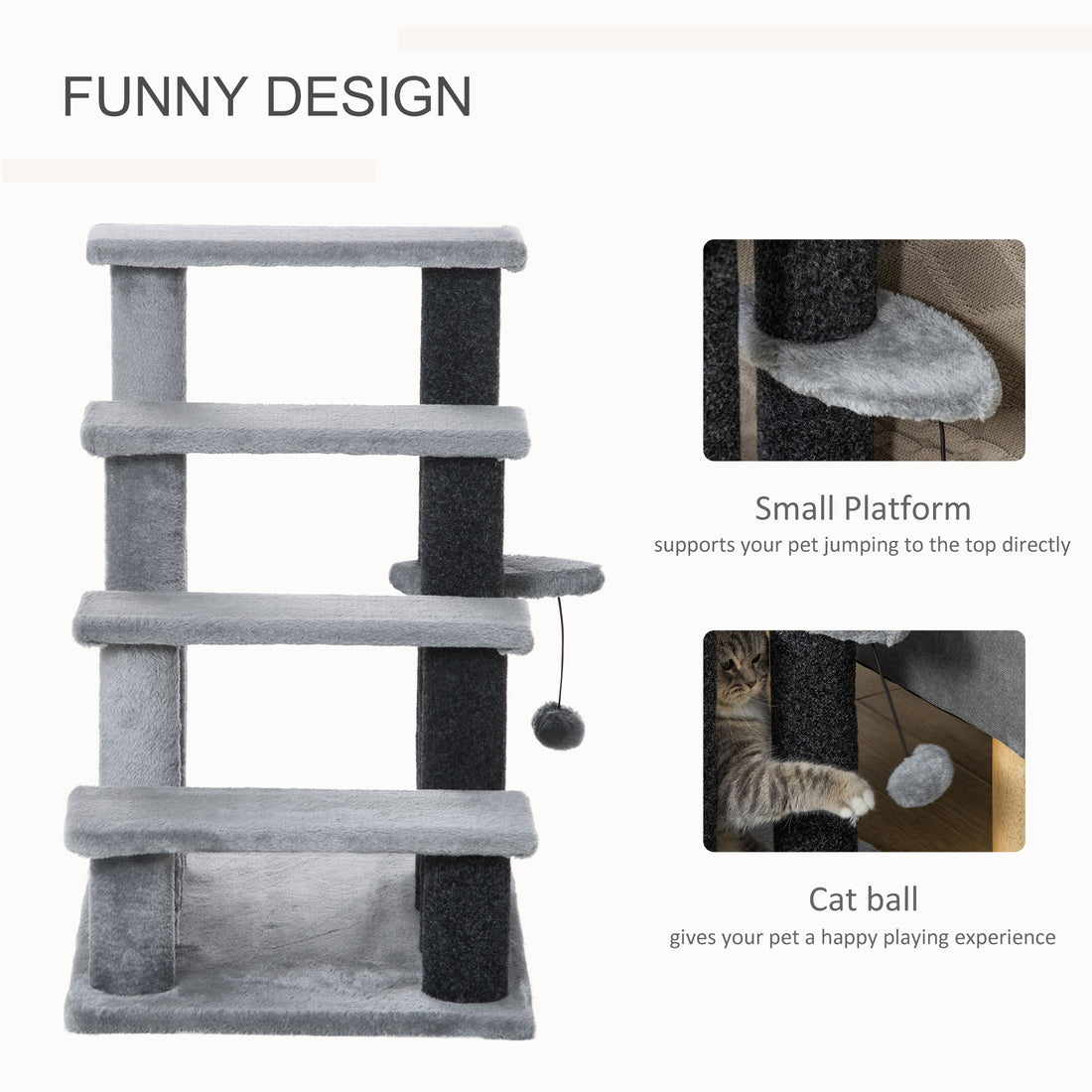 Multi-Step Cat Stairs & Play Platform