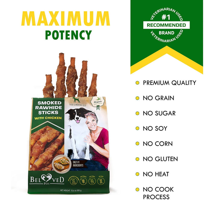 Natural Rawhide Chicken Sticks for Dogs