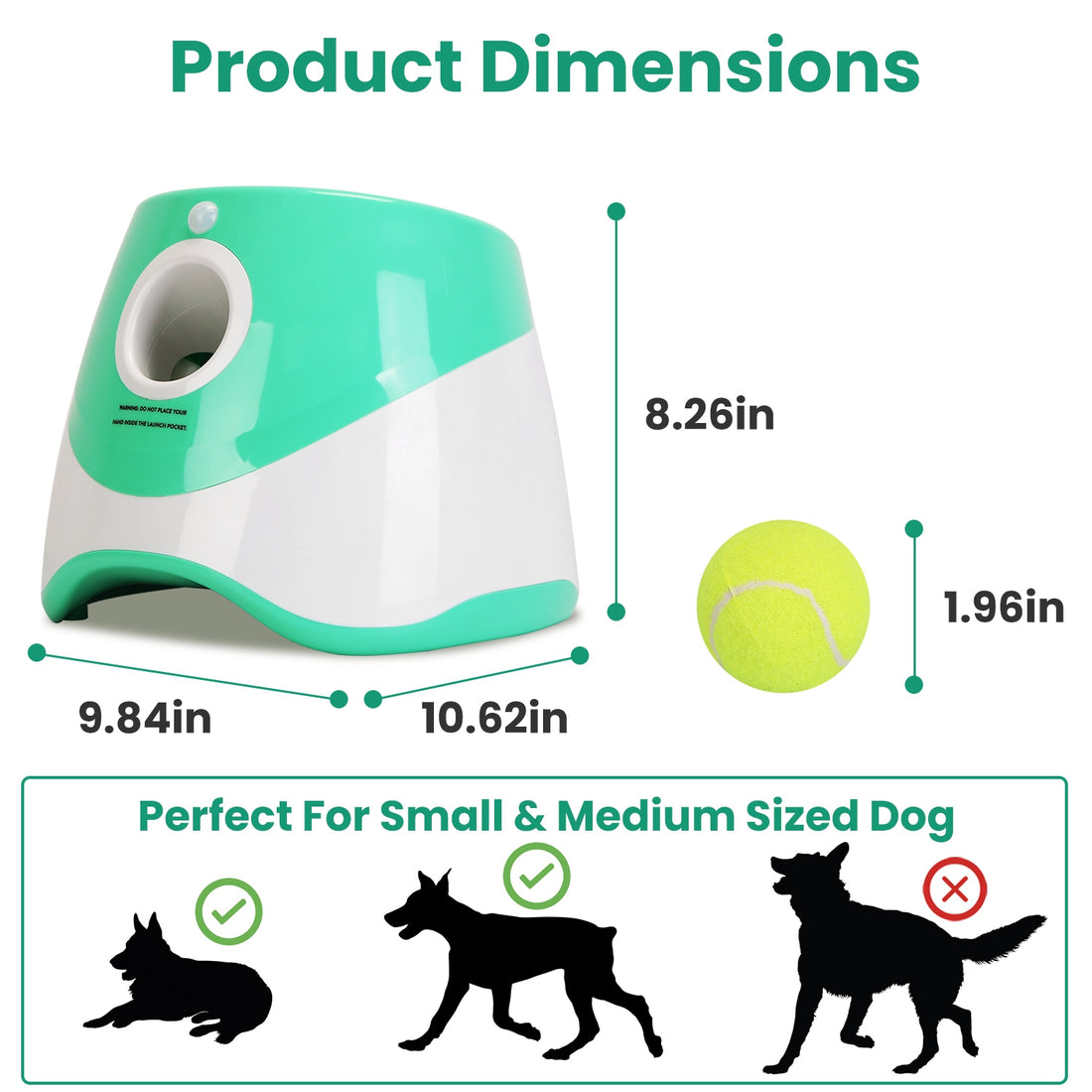 Automatic Dog Ball Launcher + 6 Tennis Balls