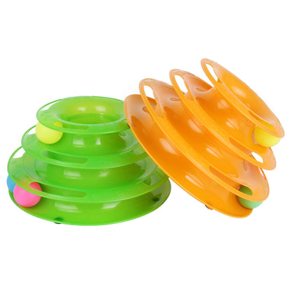 Multi-Level Cat Rolling Ball Tower