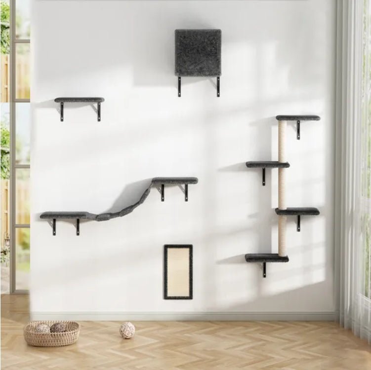5 Pcs Wall Mounted Cat Climber Floating Set