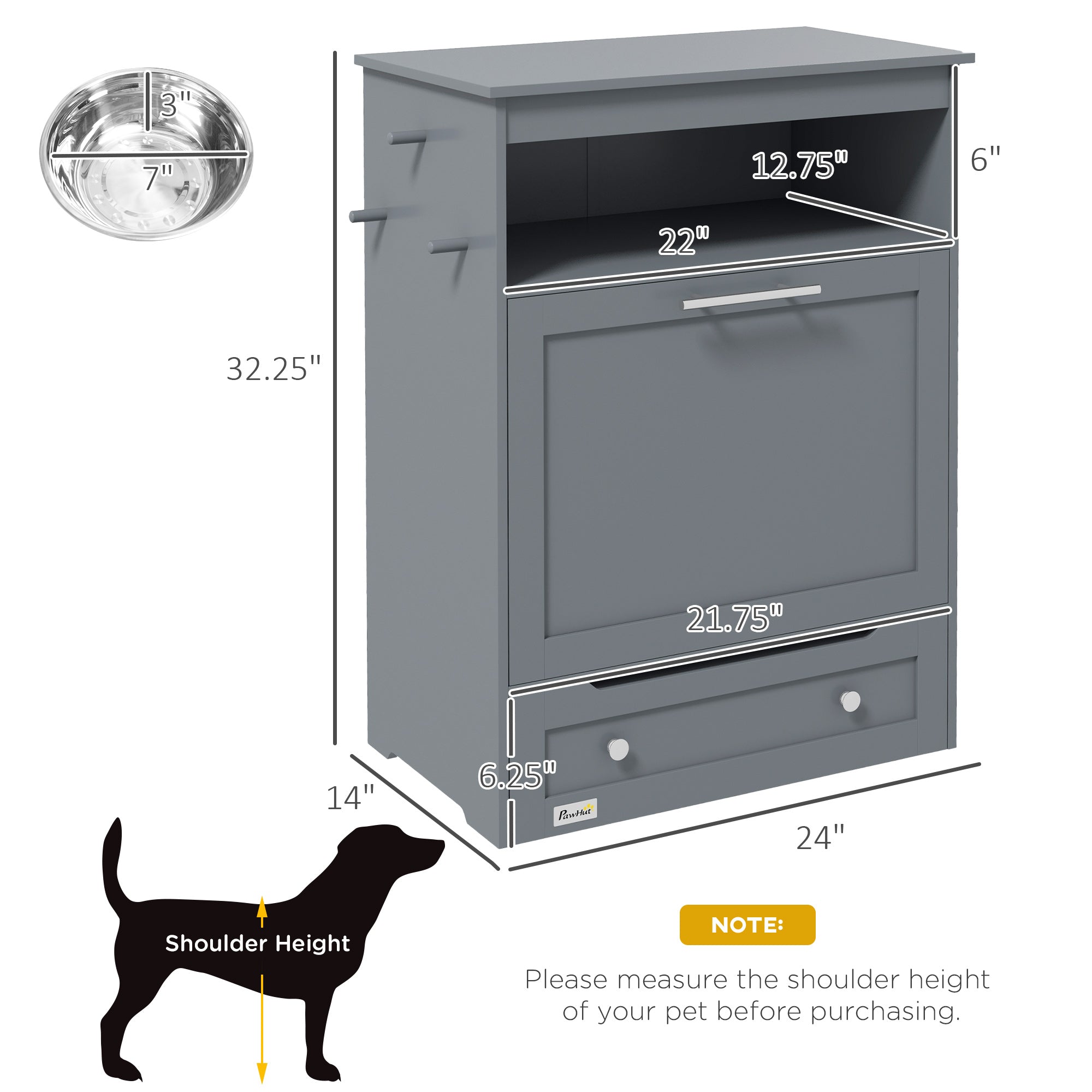 Pet Feeder Station & Storage Cabinet