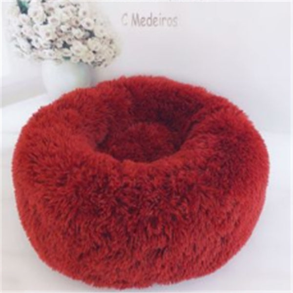 Round Plush Donut Pet Bed
