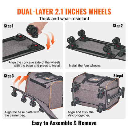 Airline Pet Carrier with Wheels for Cats