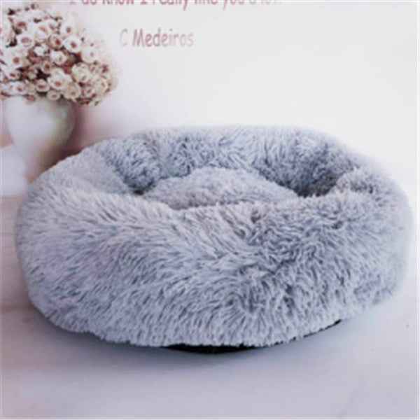 Round Plush Donut Pet Bed