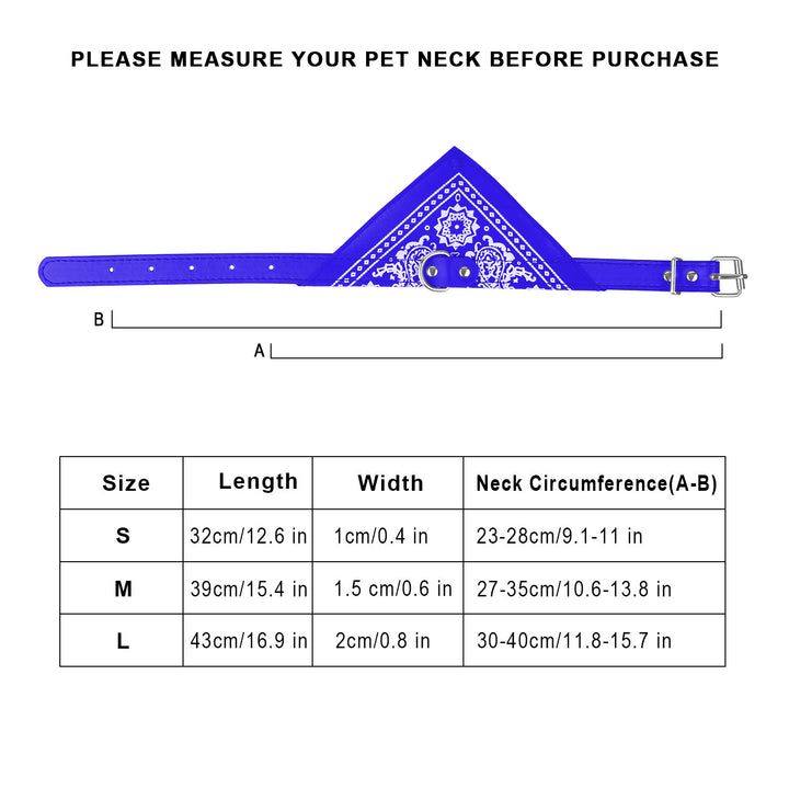 Adjustable Bandana Leather Pet Collar