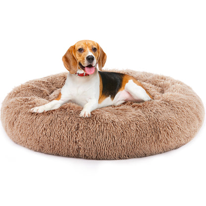 Anti-Slip Round Faux Fur Pet Bed