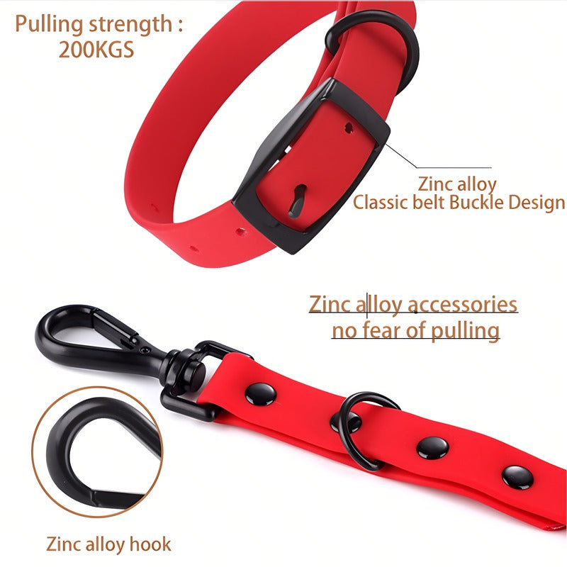 Silicone Dog Collar and Leash Set