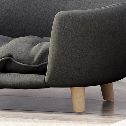 Tufted Cushion Dog Bed with Birch Legs
