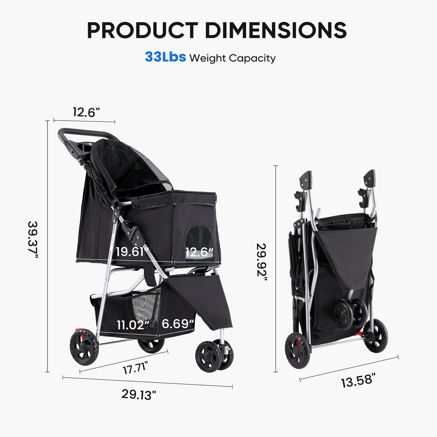 Stylish Foldable Pet Stroller