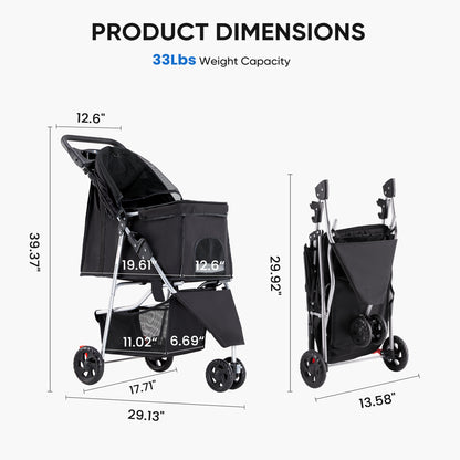 Stylish Foldable Pet Stroller