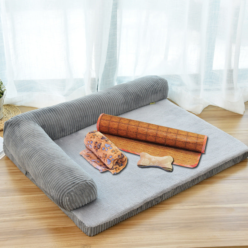 Luxury L-Shaped Dog Bed