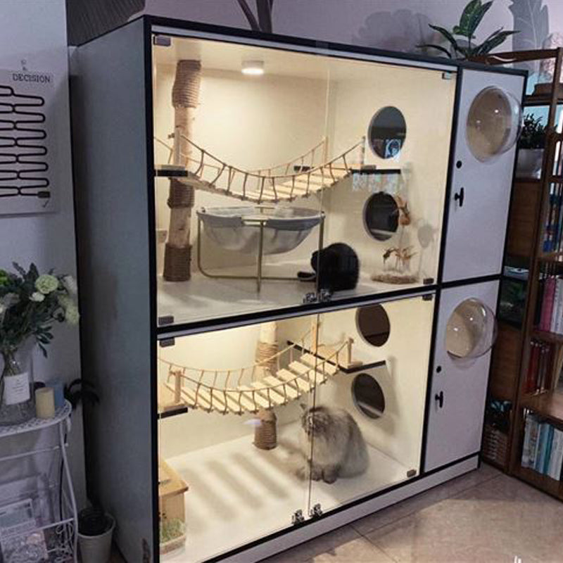 Wall-Mounted Pine Cat Furniture Staircase