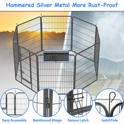 Heavy-Duty 8 Foldable Panels Dog Playpen
