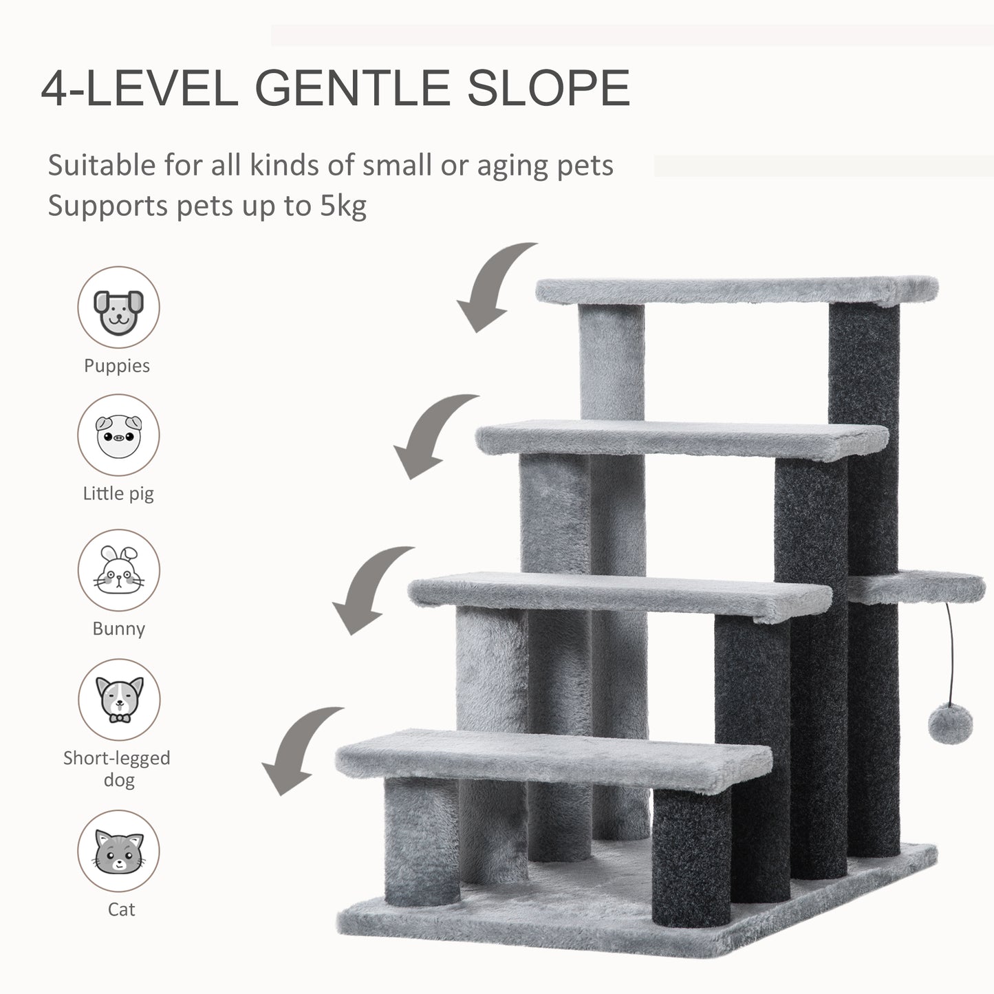 Multi-Step Cat Stairs & Play Platform