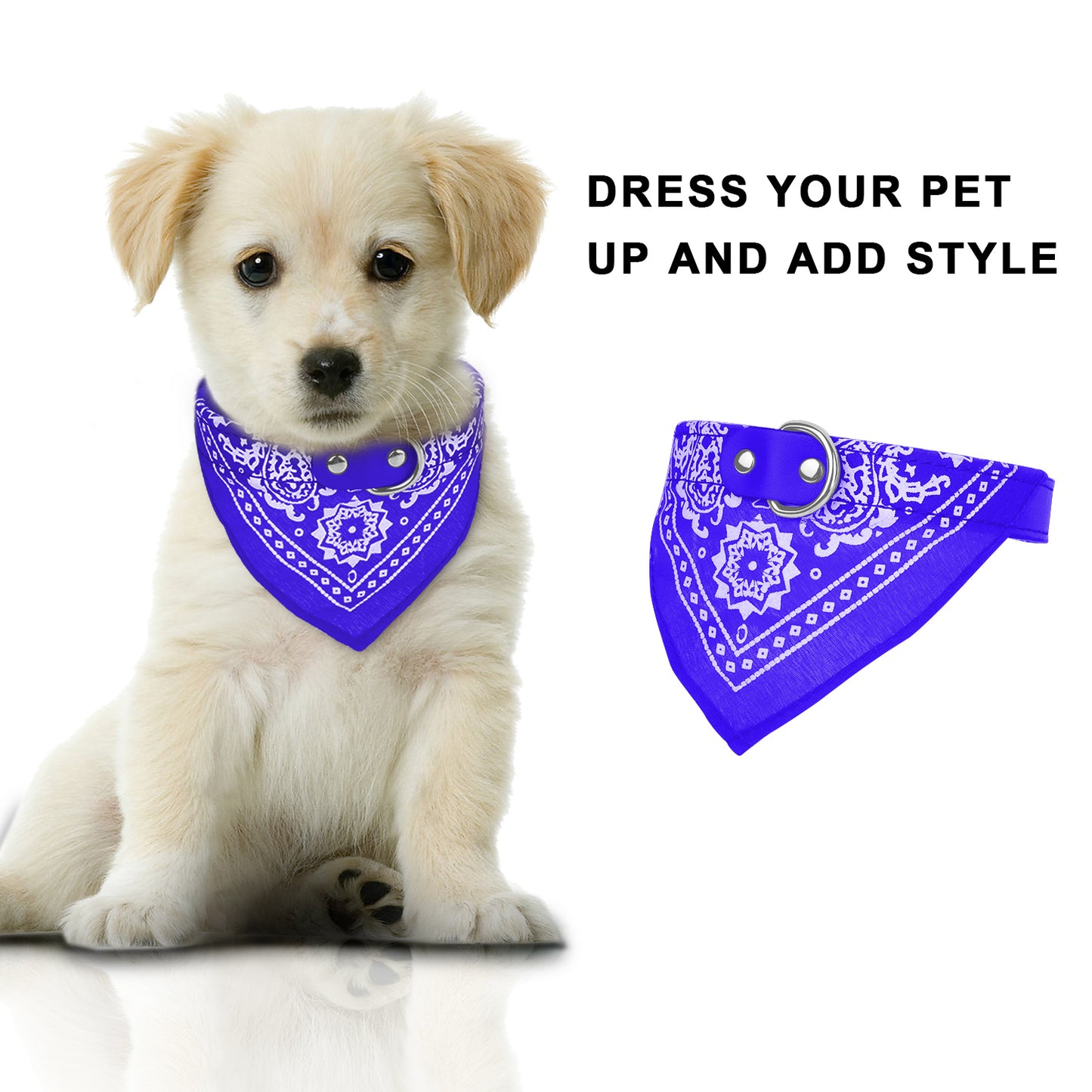 Adjustable Bandana Leather Pet Collar