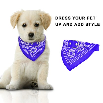 Adjustable Bandana Leather Pet Collar