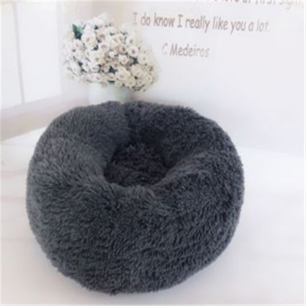 Round Plush Donut Pet Bed