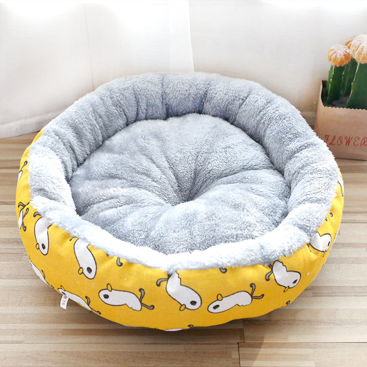 Soft Round Plush Pet Nest Bed