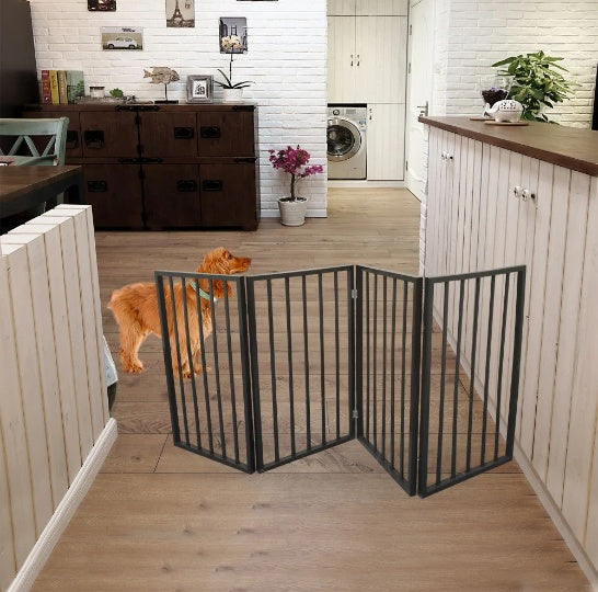 Portable Wooden Pet Gate Fence