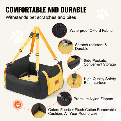 Pet Car Seat for Small Dogs Up to 25 lbs