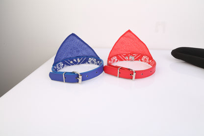 Adjustable Bandana Leather Pet Collar