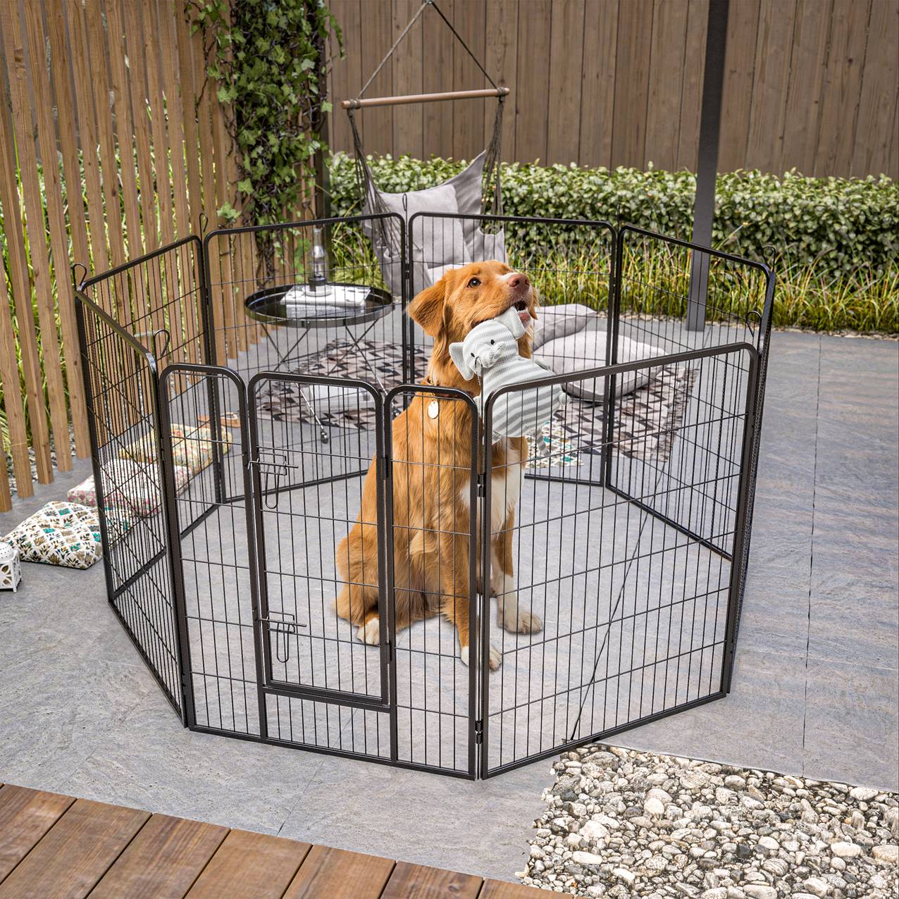 Heavy-Duty 8 Foldable Panels Dog Playpen