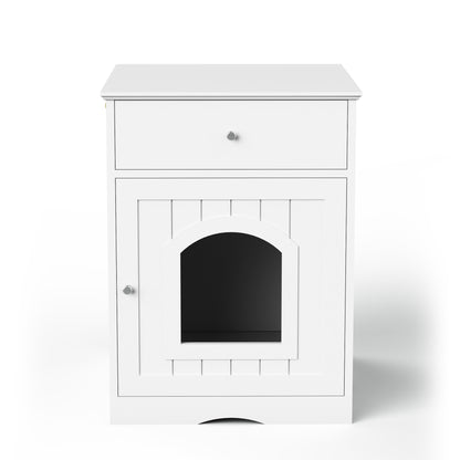 Wooden Pet House Litter Box With Drawers