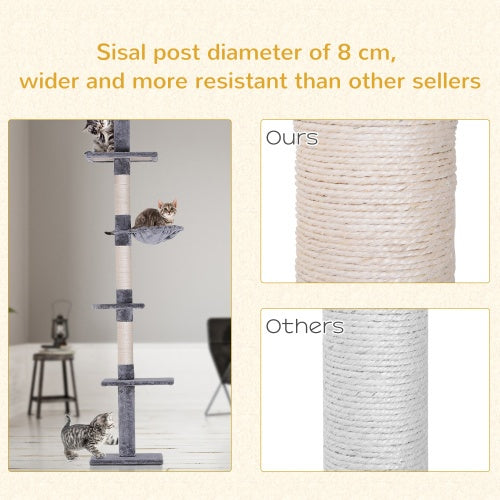 Floor To Ceiling Vertical Cat Tree Scratching Post