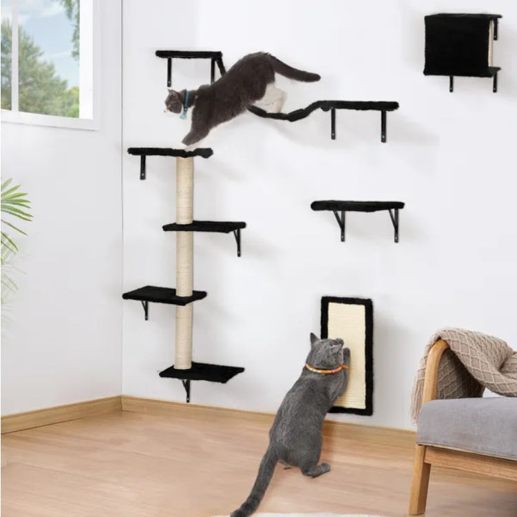 5 Pcs Wall Mounted Cat Climber Floating Set