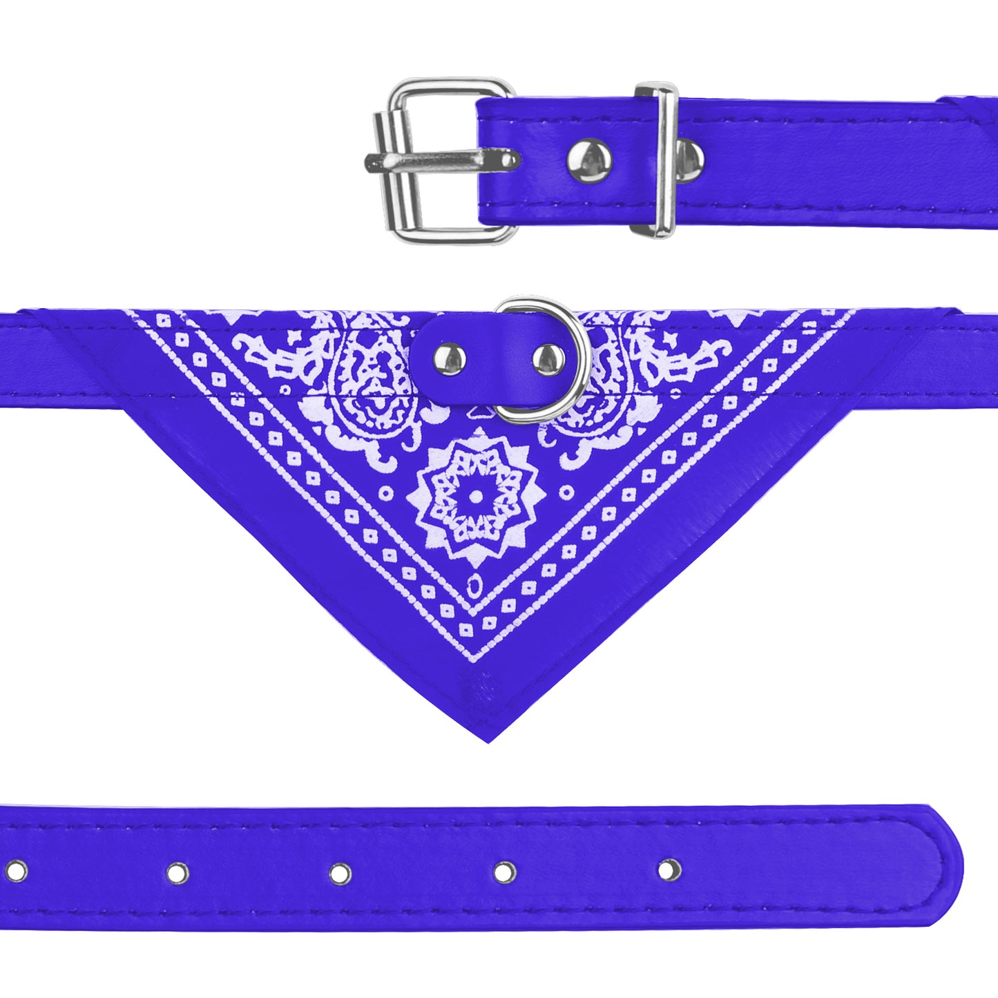 Adjustable Bandana Leather Pet Collar
