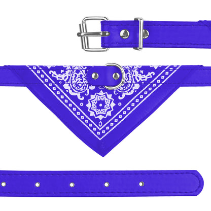 Adjustable Bandana Leather Pet Collar