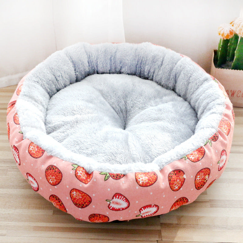 Soft Round Plush Pet Nest Bed