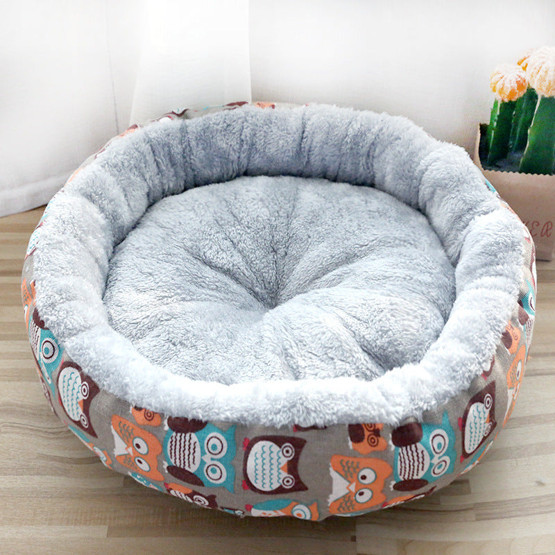 Soft Round Plush Pet Nest Bed